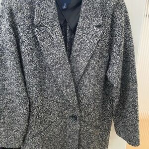 GAP Women's Black and White Tweed Blazer Size L